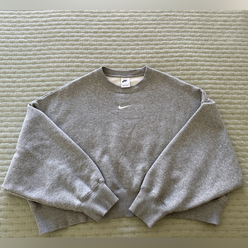 Nike Phoenix Crewneck Oversized Sweatshirt, small, gray